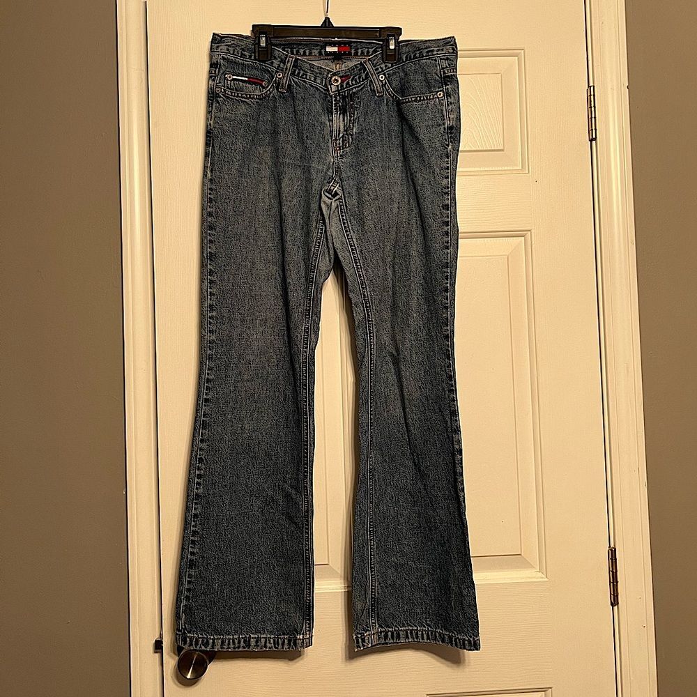 Vintage 90s Y2K TOMMY HILFIGER Flare Jeans Size 11 Grunge 1990s Denim‎